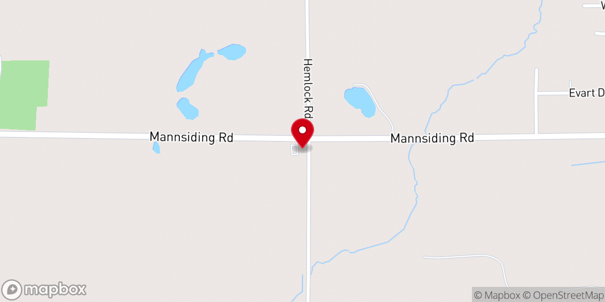 Map showing location of Liberty Baptist Church