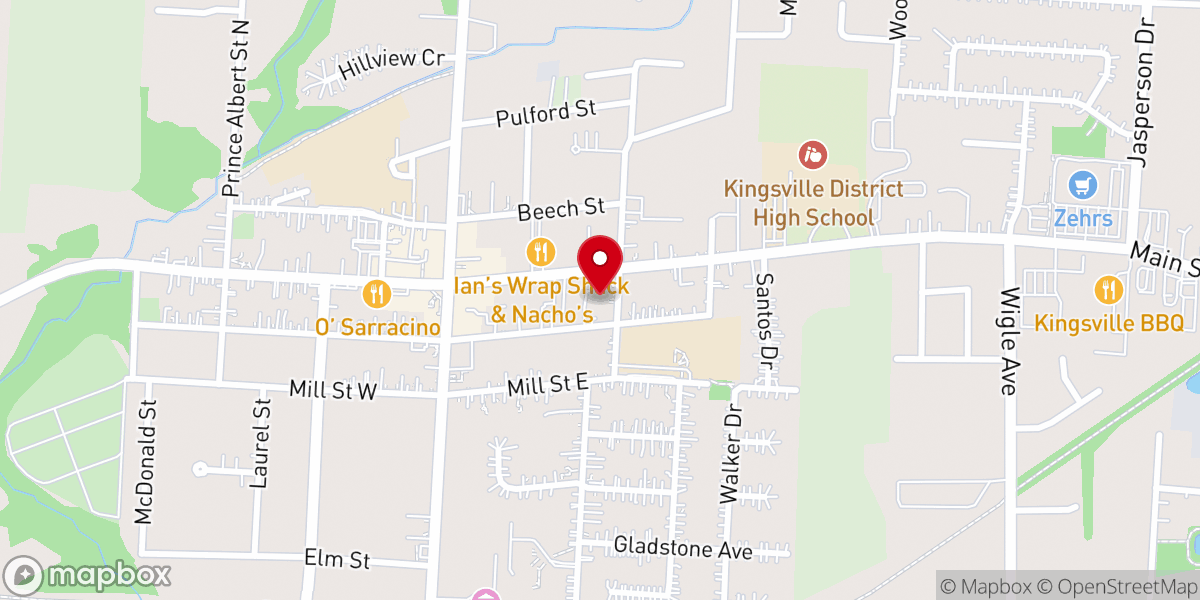 Map showing location of St. John de Brebeuf & Companions