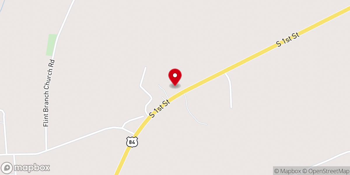Map showing location of Fellowship Baptist Church