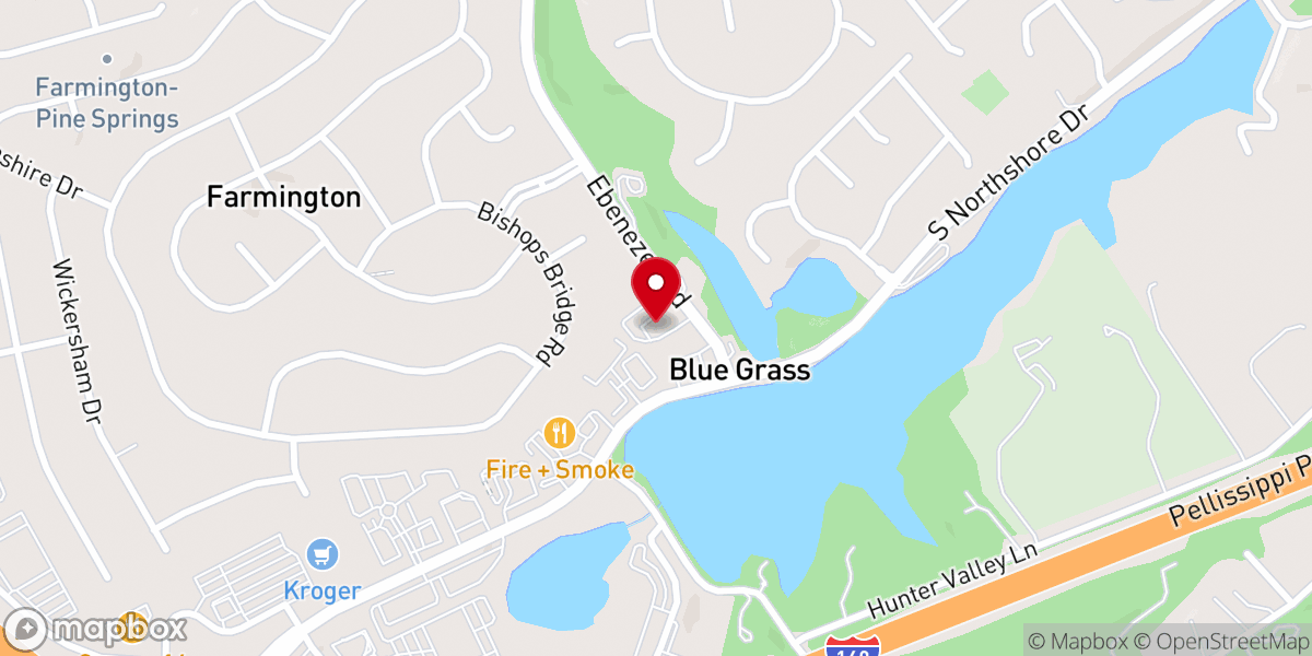 Map showing location of First Baptist Church Bluegrass