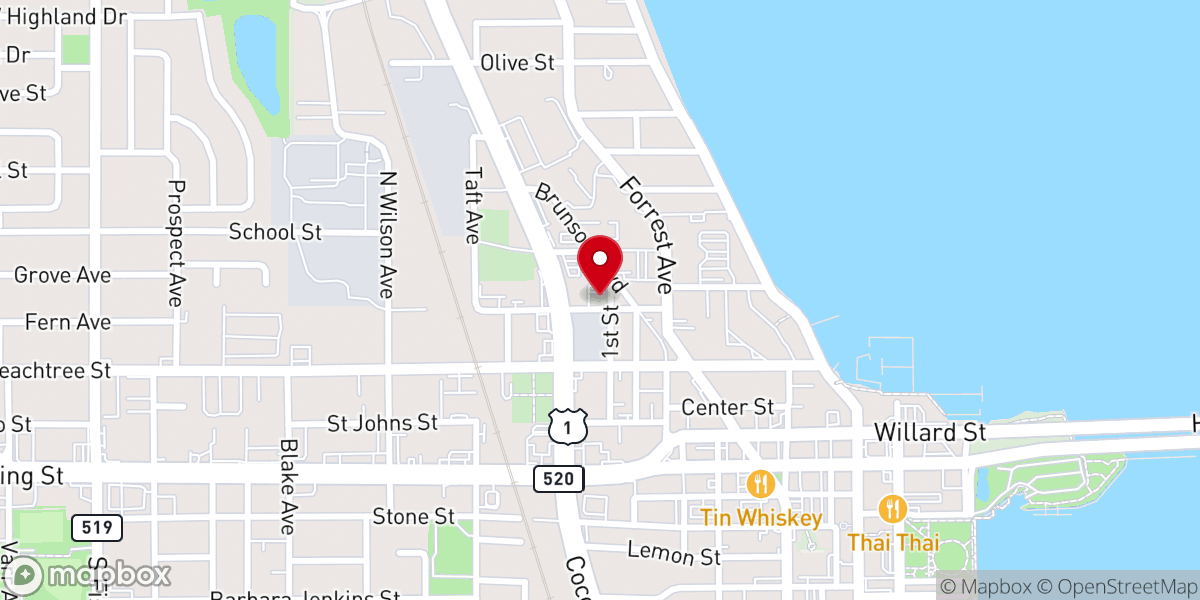 Map showing location of Living Word Christian Center