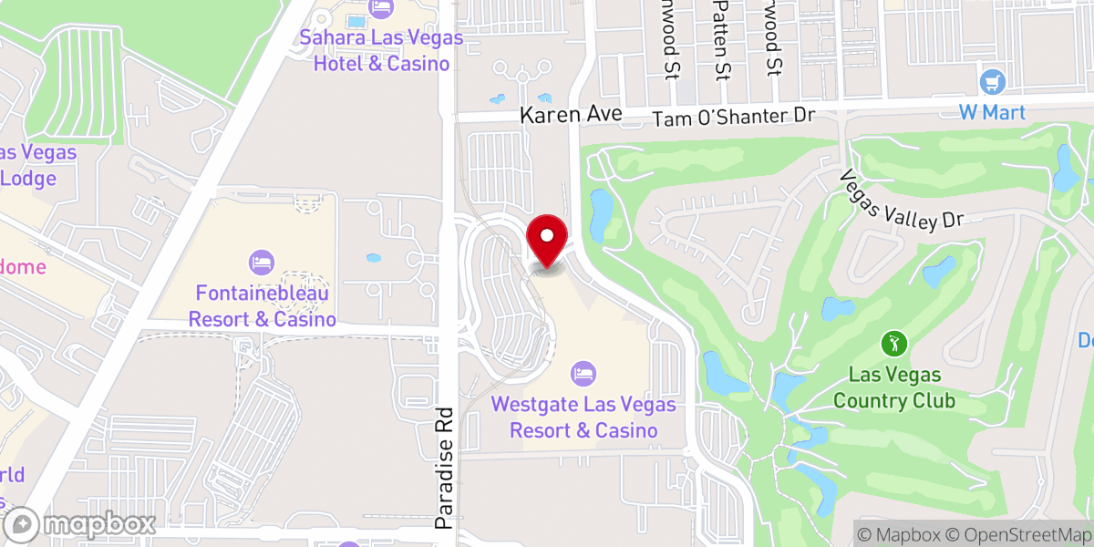 Map showing location of Chapel of Crystals - Las Vegas