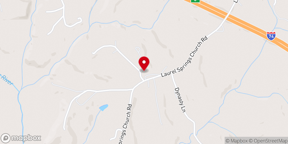Map showing location of Laurel Springs Primitive Baptist Church