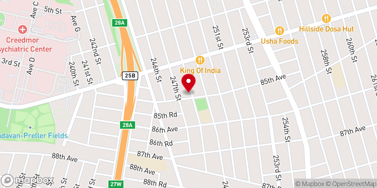 Map showing location of St John’s Indian Orthodox Church Queens NY