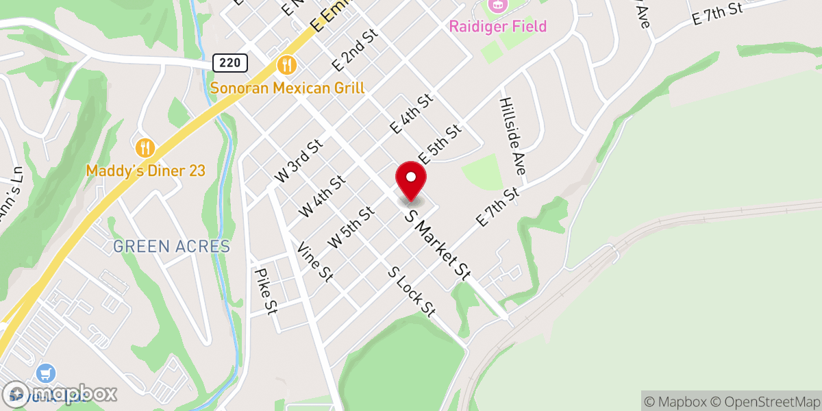 Map showing location of St Mary's Church