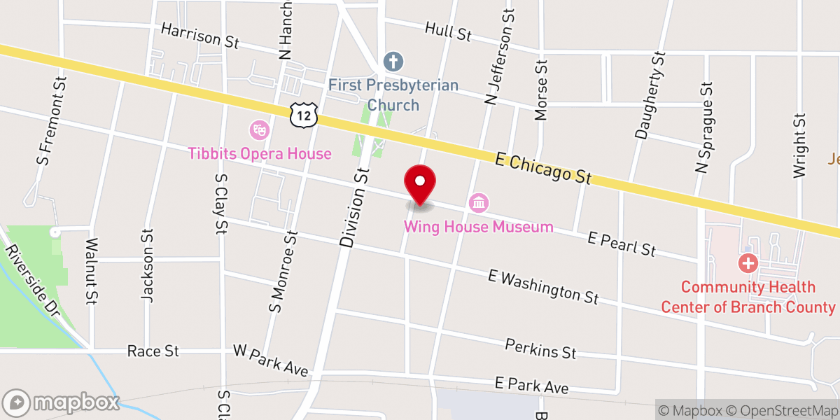 Map showing location of First Church of Christ