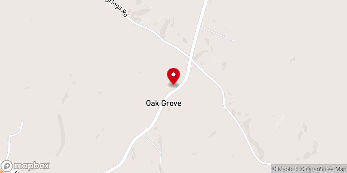 Map showing location of Oak Grove Church of God