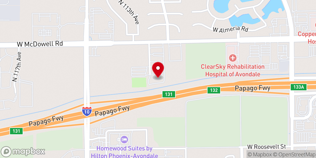 Map showing location of Christ's Church of the Valley (CCV) - Avondale