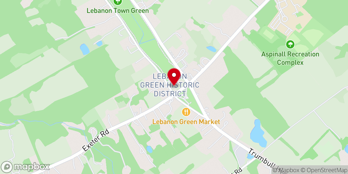 Map showing location of First Congregational Church of Lebanon