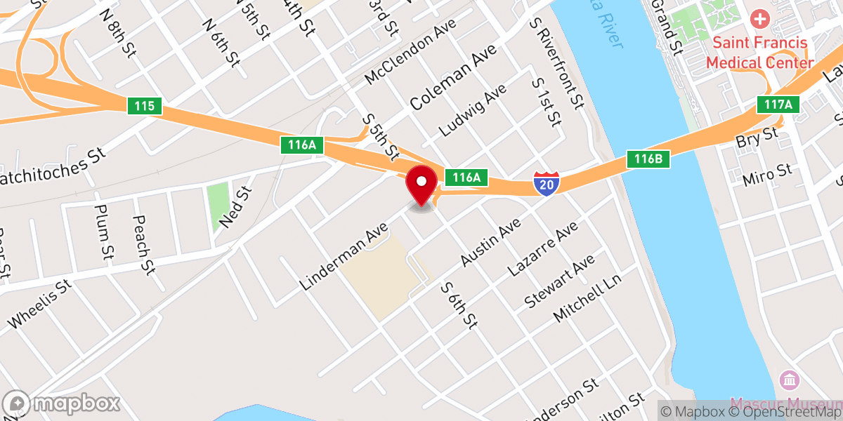 Map showing location of City of West Monroe Community Center