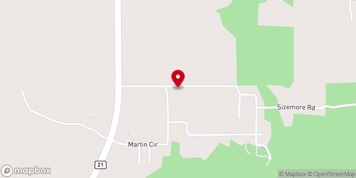 Map showing location of Martinville Church