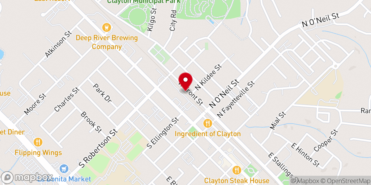 Map showing location of Faith Community Church of Clayton