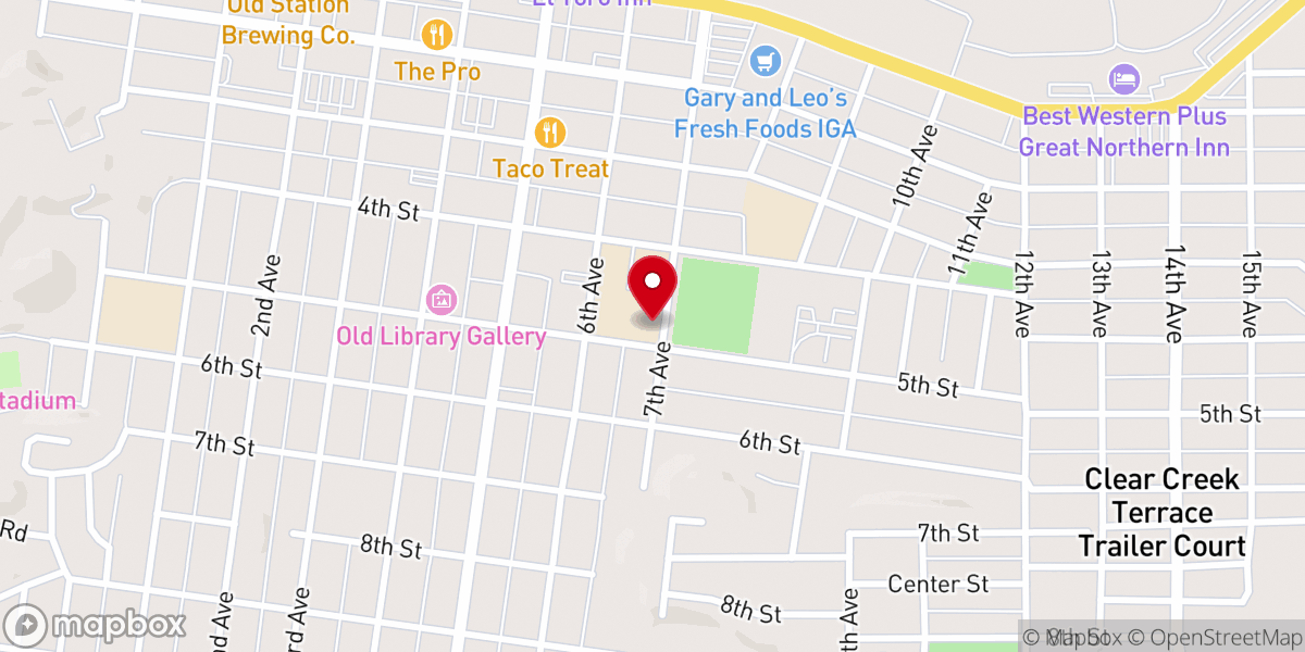 Map showing location of Parish Center