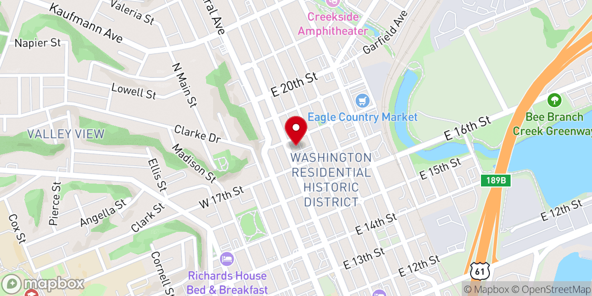 Map showing location of St. Matthew Lutheran Church