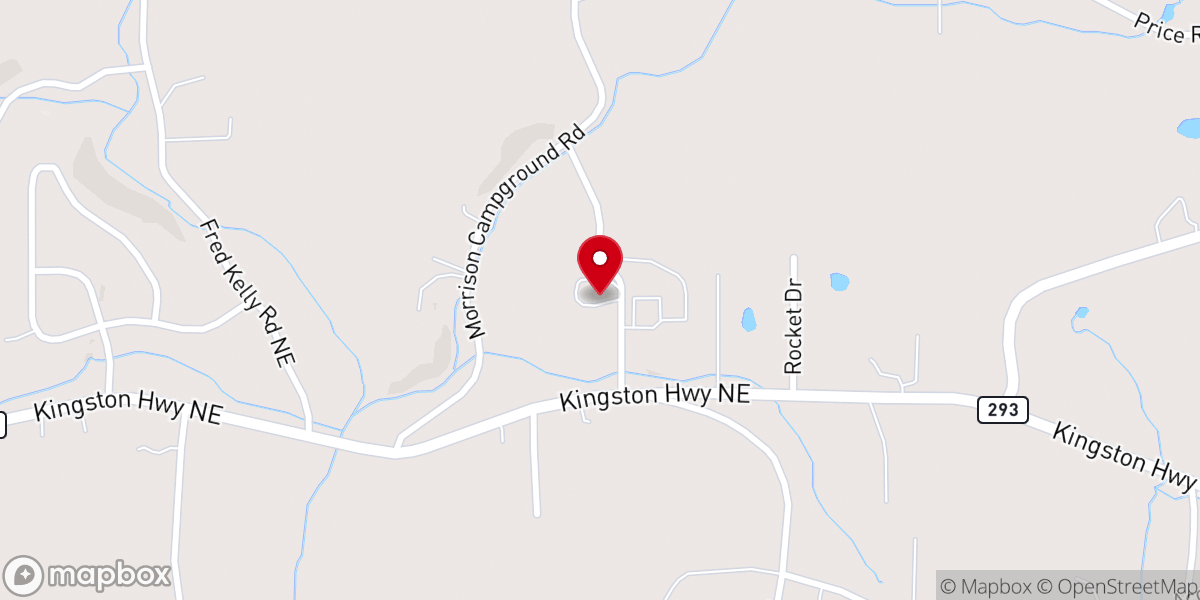 Map showing location of Dykes Creek Church