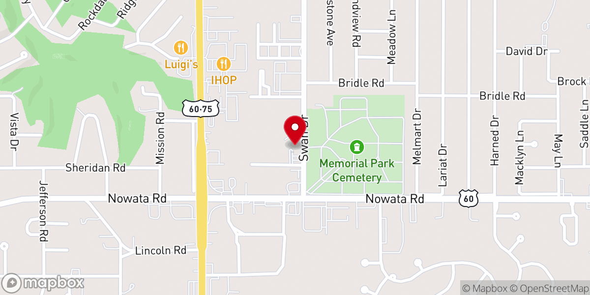 Map showing location of Vine Life Church