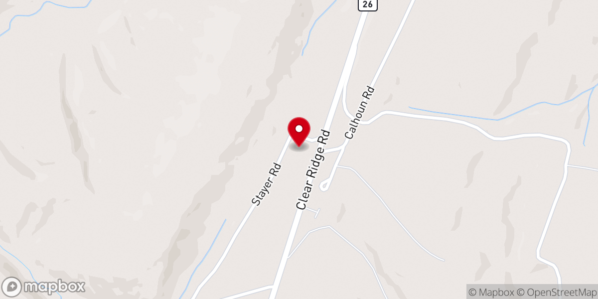 Map showing location of Clear Ridge Fellowship Church