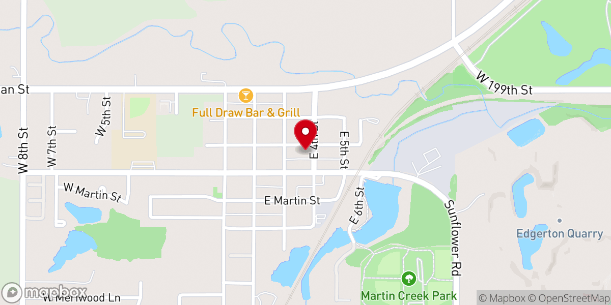 Map showing location of Edgerton United Methodist Church