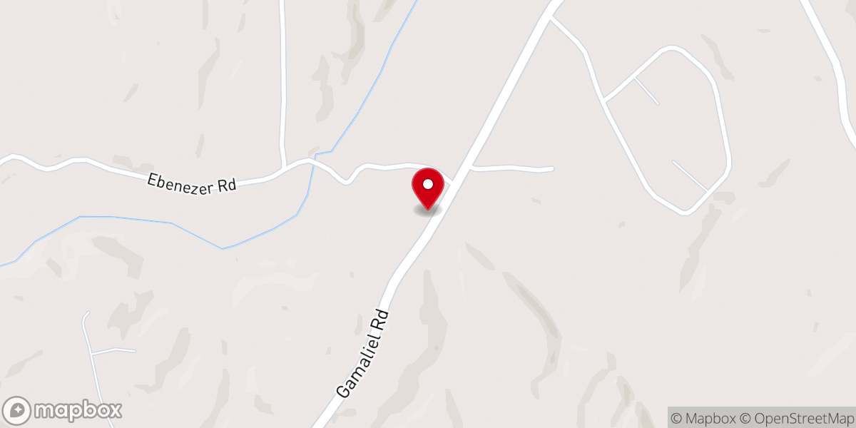 Map showing location of Gully Creek Church