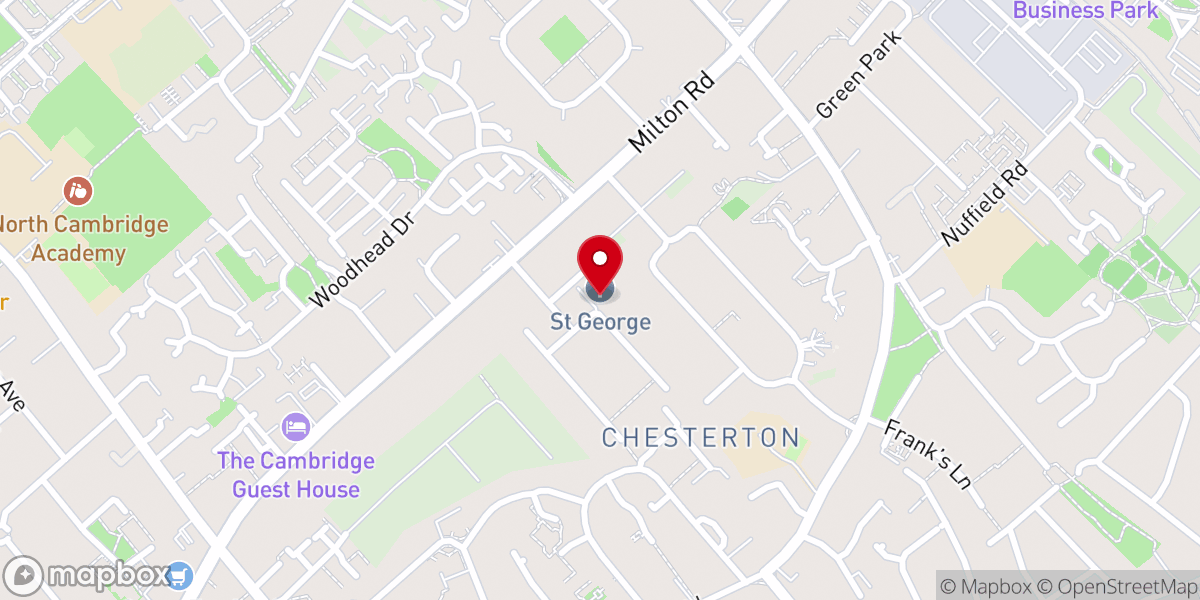 Map showing location of St George's Chesterton