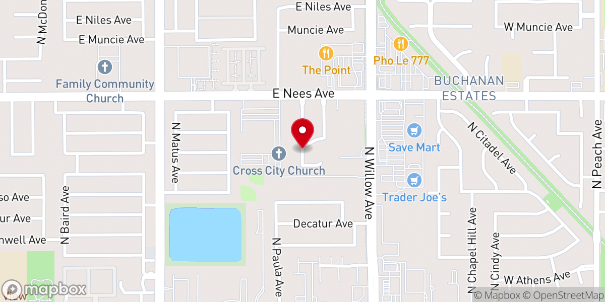 Map showing location of Cross City Church