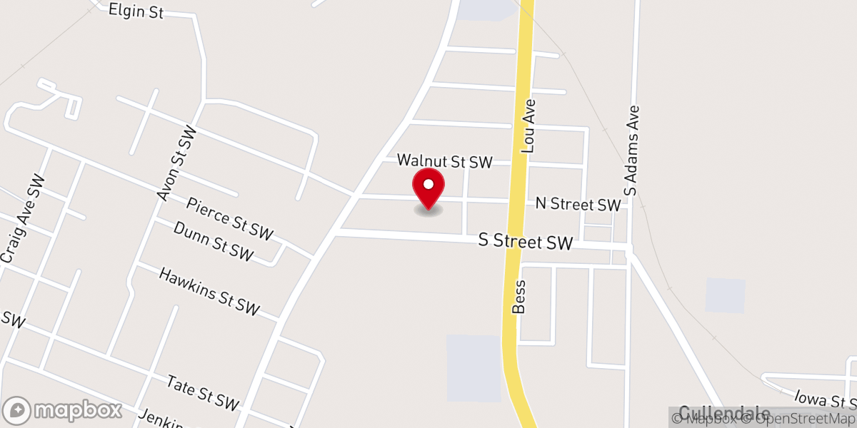 Map showing location of Cullendale Baptist Church