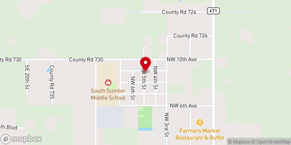 Map showing location of Beulah Baptist Church