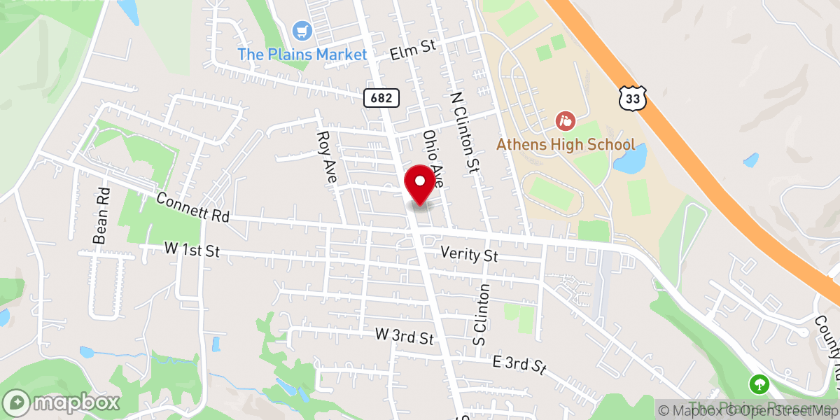 Map showing location of The Plains United Methodist Church