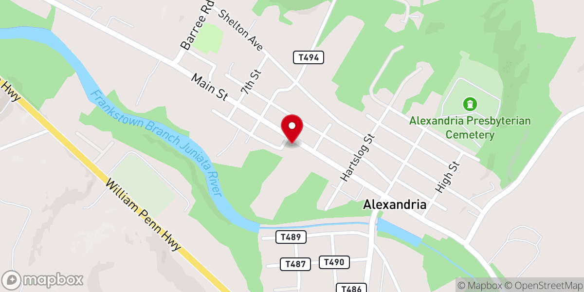 Map showing location of Hope United Methodist Church