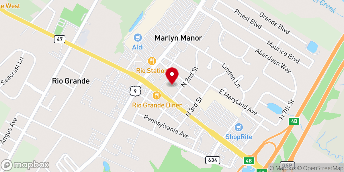 Map showing location of Catholic Social Services Cape May