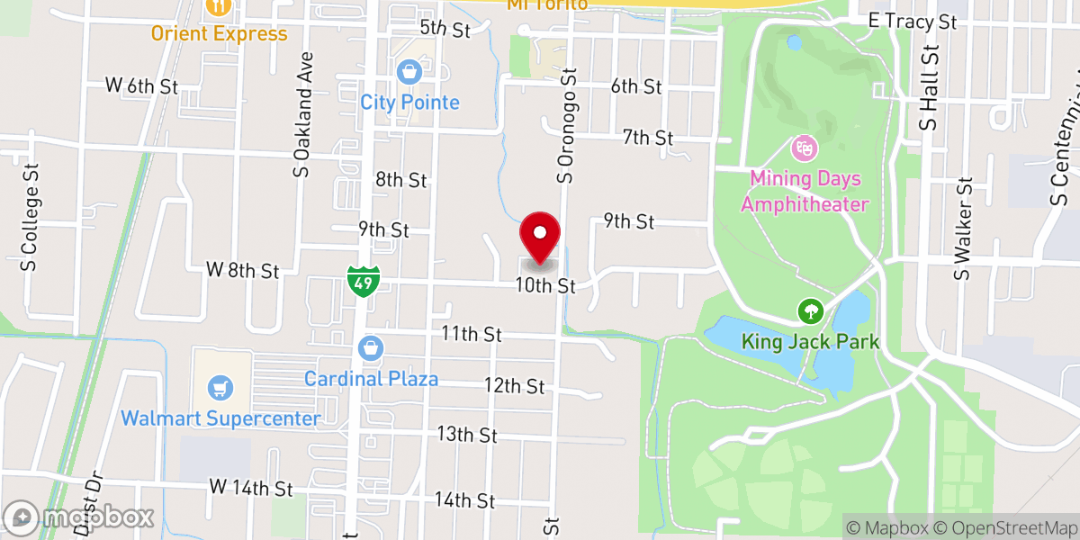 Map showing location of Webb City Church of the Nazarene