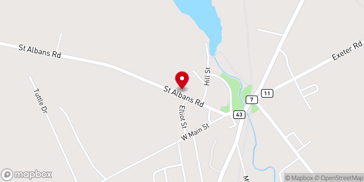 Map showing location of Pleasant Street Christian Church