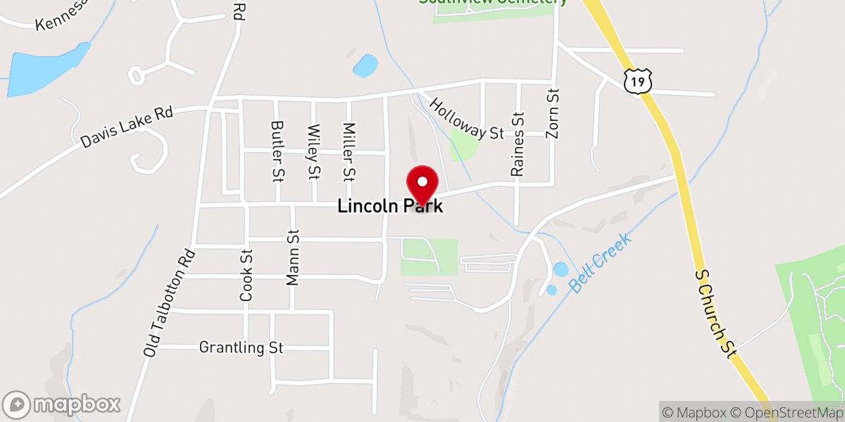 Map showing location of Friendship Baptist Church