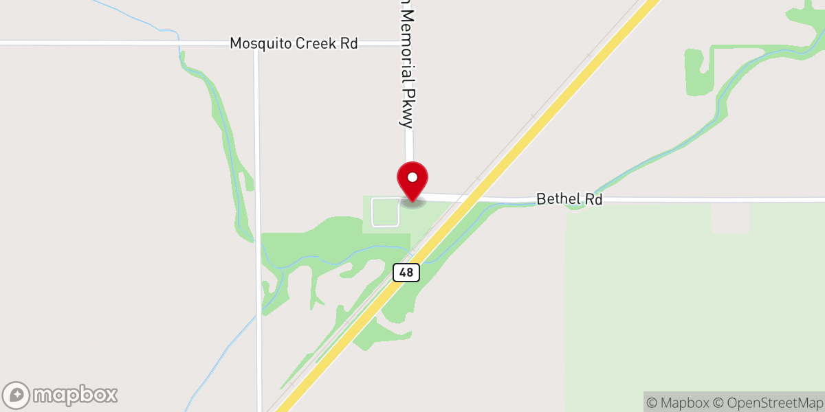 Map showing location of Bethel Church