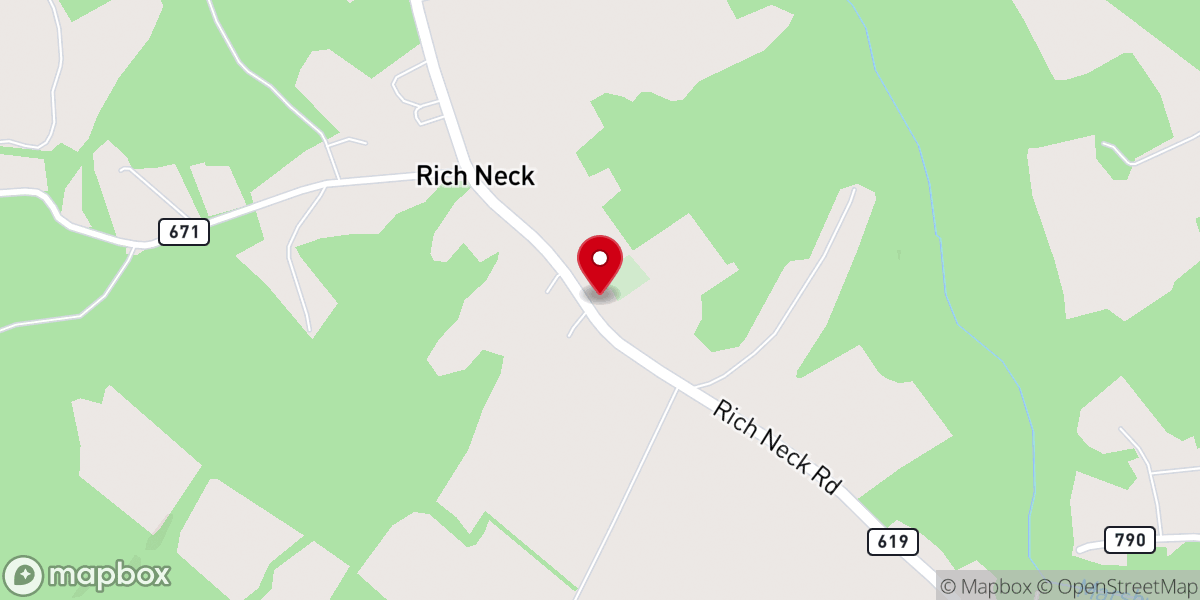 Map showing location of Lyells Chapel Baptist Church