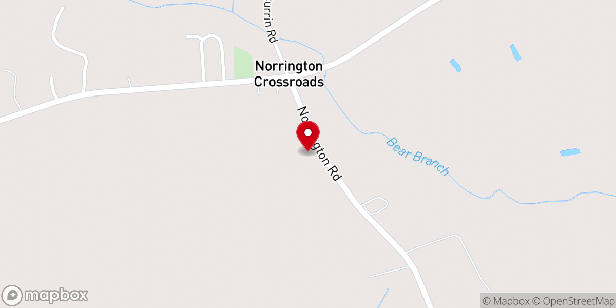 Map showing location of Norrington AME Zion Church