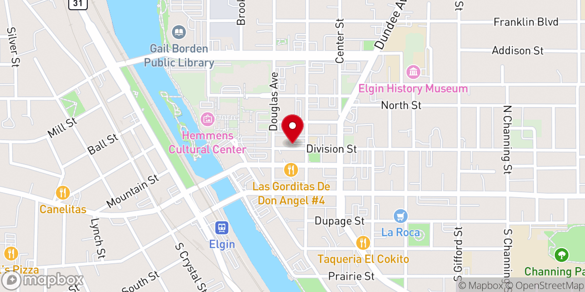 Map showing location of Parking St. John's Lutheran Church