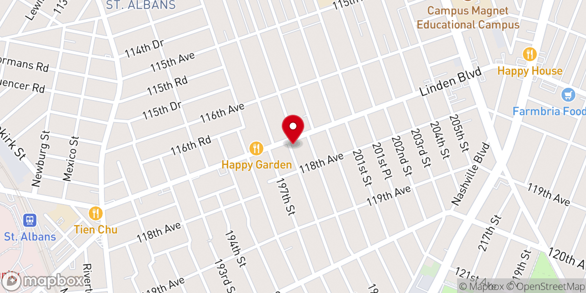 Map showing location of Pentecostal Deliverance Center