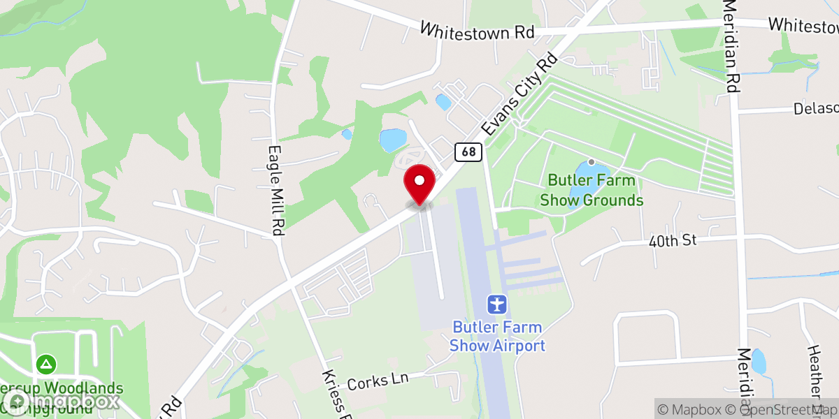 Map showing location of Butler Bible Church