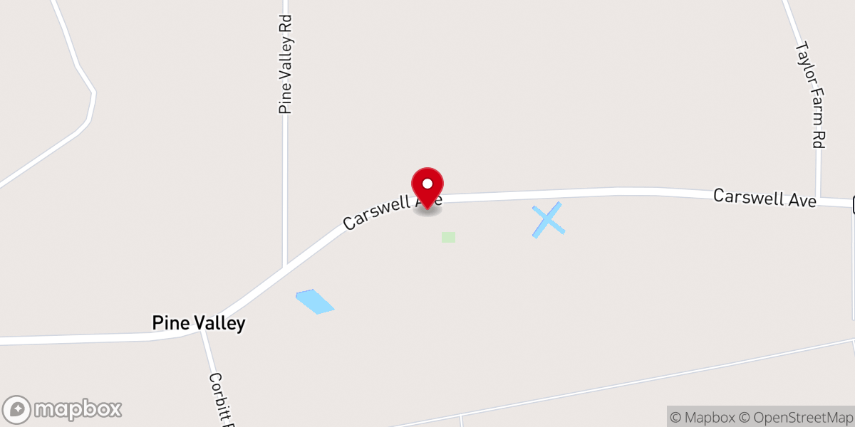 Map showing location of Pine Valley Church