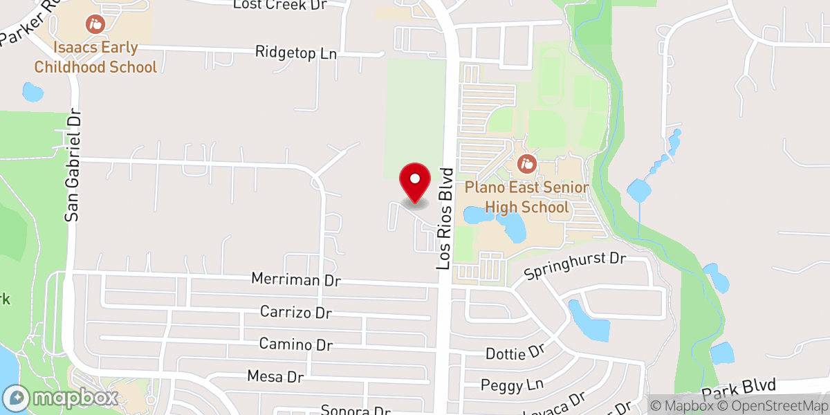 Map showing location of Meadows Baptist Church