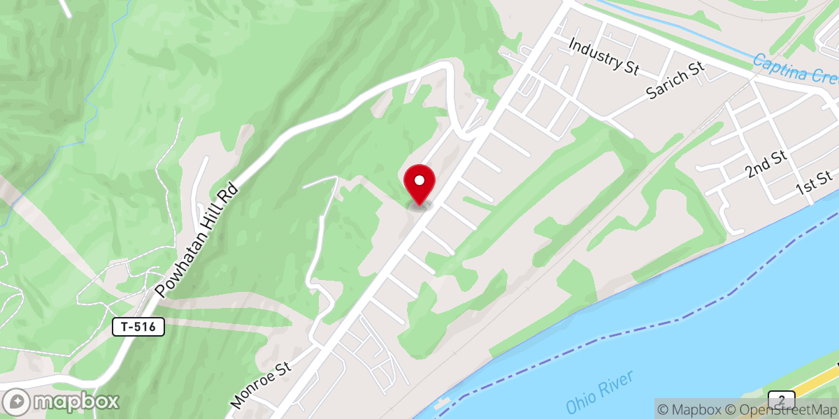 Map showing location of Powhatan Point Church of the Nazarene