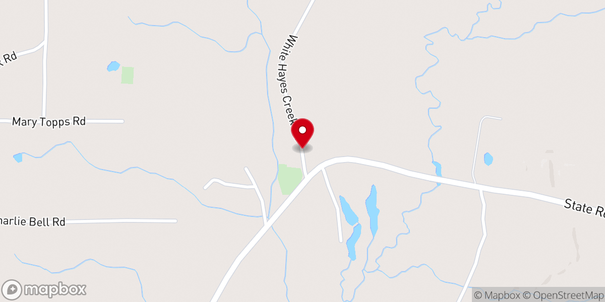 Map showing location of Hay's Creek Southern Baptist