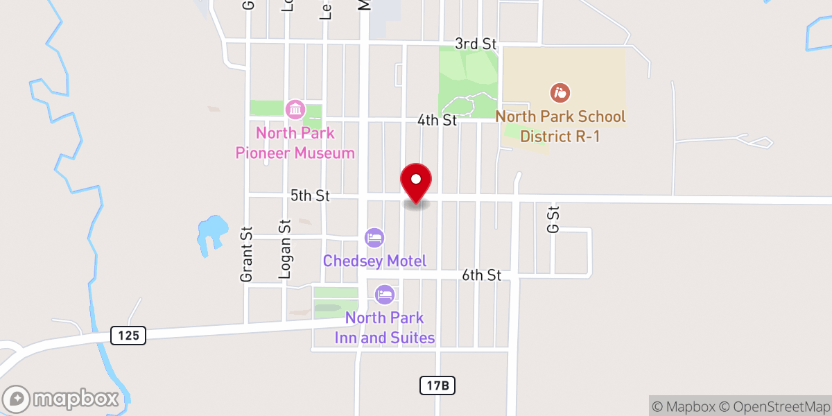 Map showing location of North Park Community Church