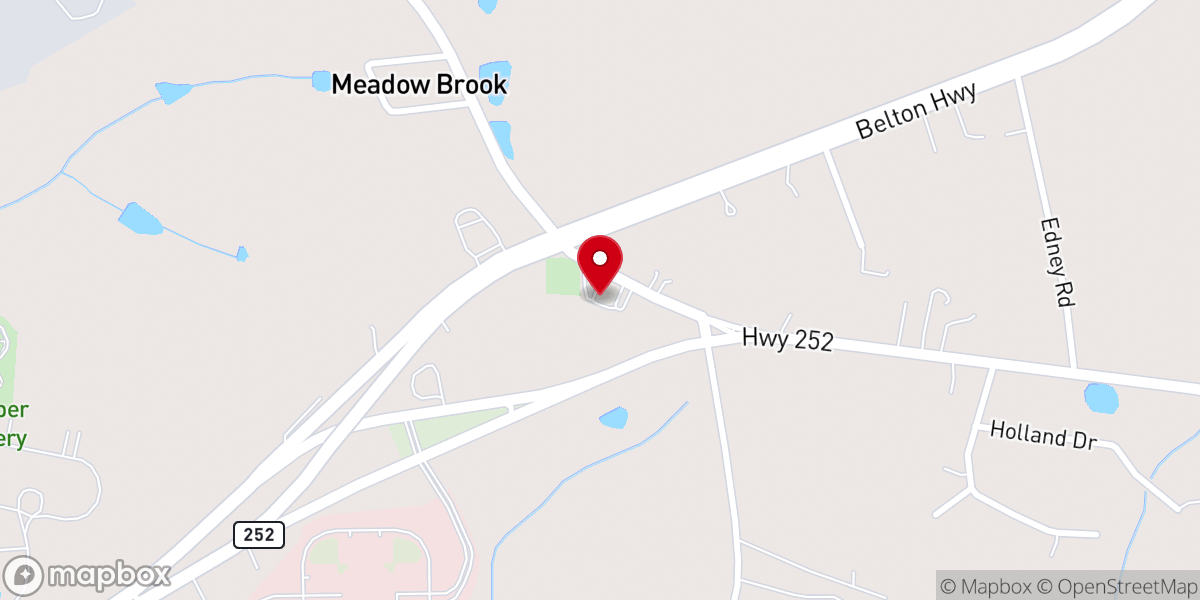 Map showing location of Neals Creek Baptist Church