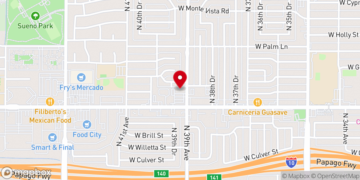 Map showing location of Antioch Missionary Baptist Church