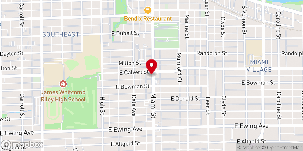 Map showing location of Miami Village Church
