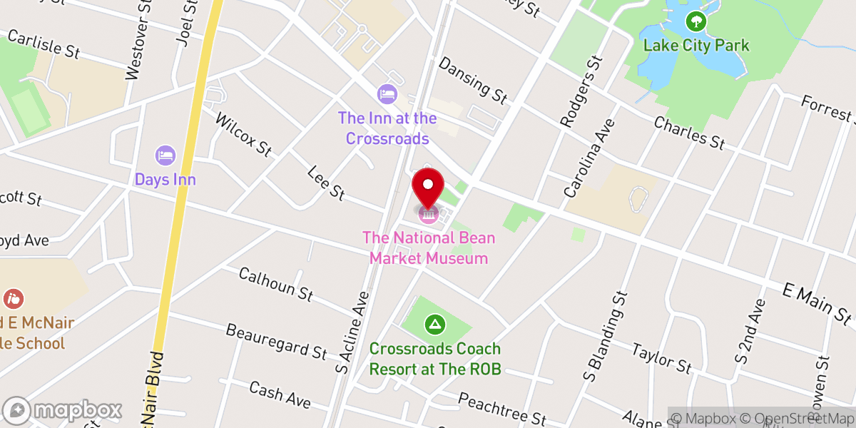 Map showing location of The Bean Market
