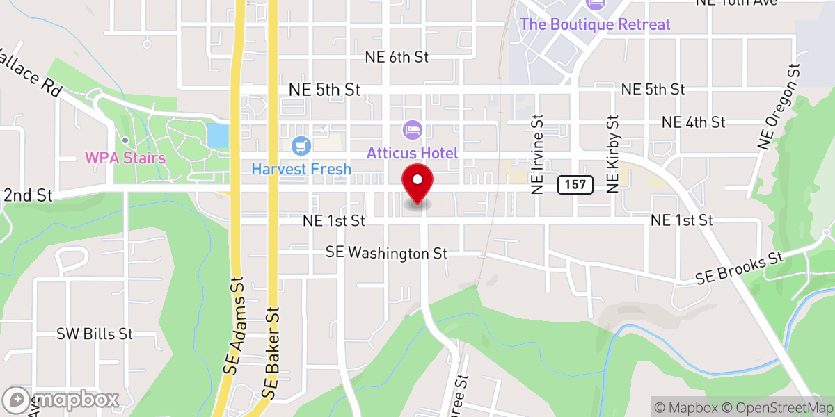 Map showing location of McMinnville United Methodist Church