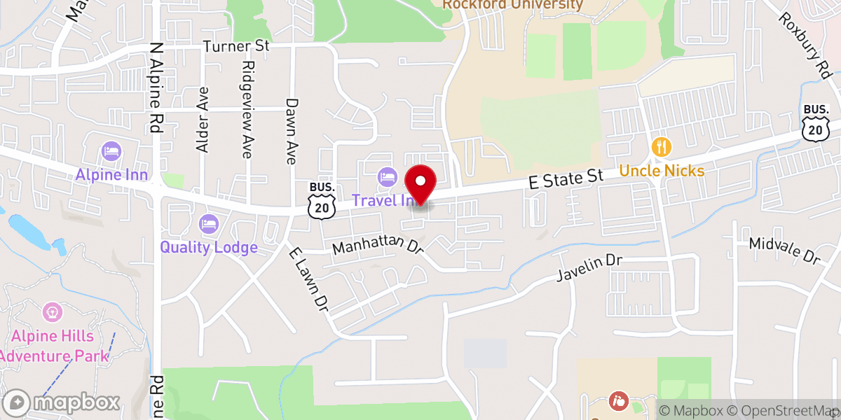 Map showing location of North Ridge Community Church